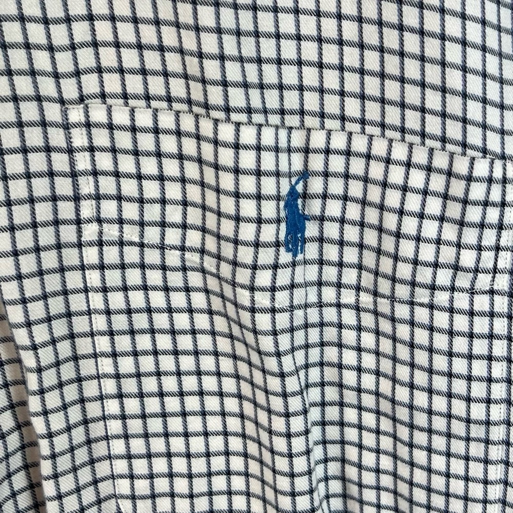 Ralph Lauren Blaire Button Down Shirt Men XXL Gray White Check Long Sleeve Logo - Picture 3 of 10